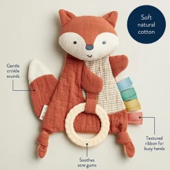 Bitzy Crinkle Sensory Crinkle Toy with Teether