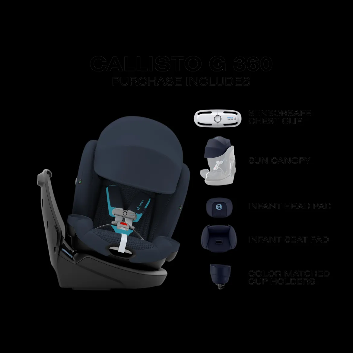 Callisto G 360 Rotating All-in-One Convertible Car Seat
