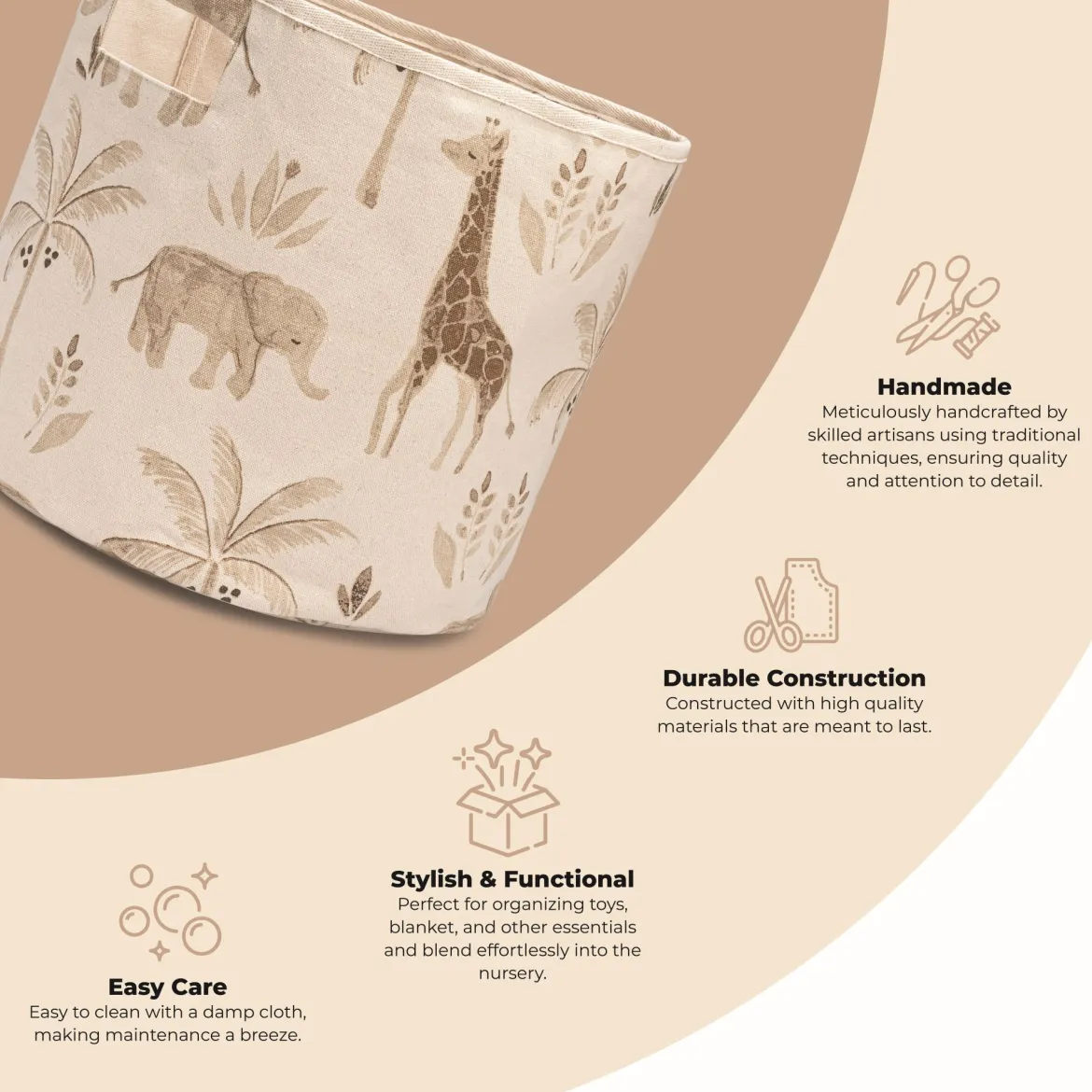 Cotton Canvas Storage Bin