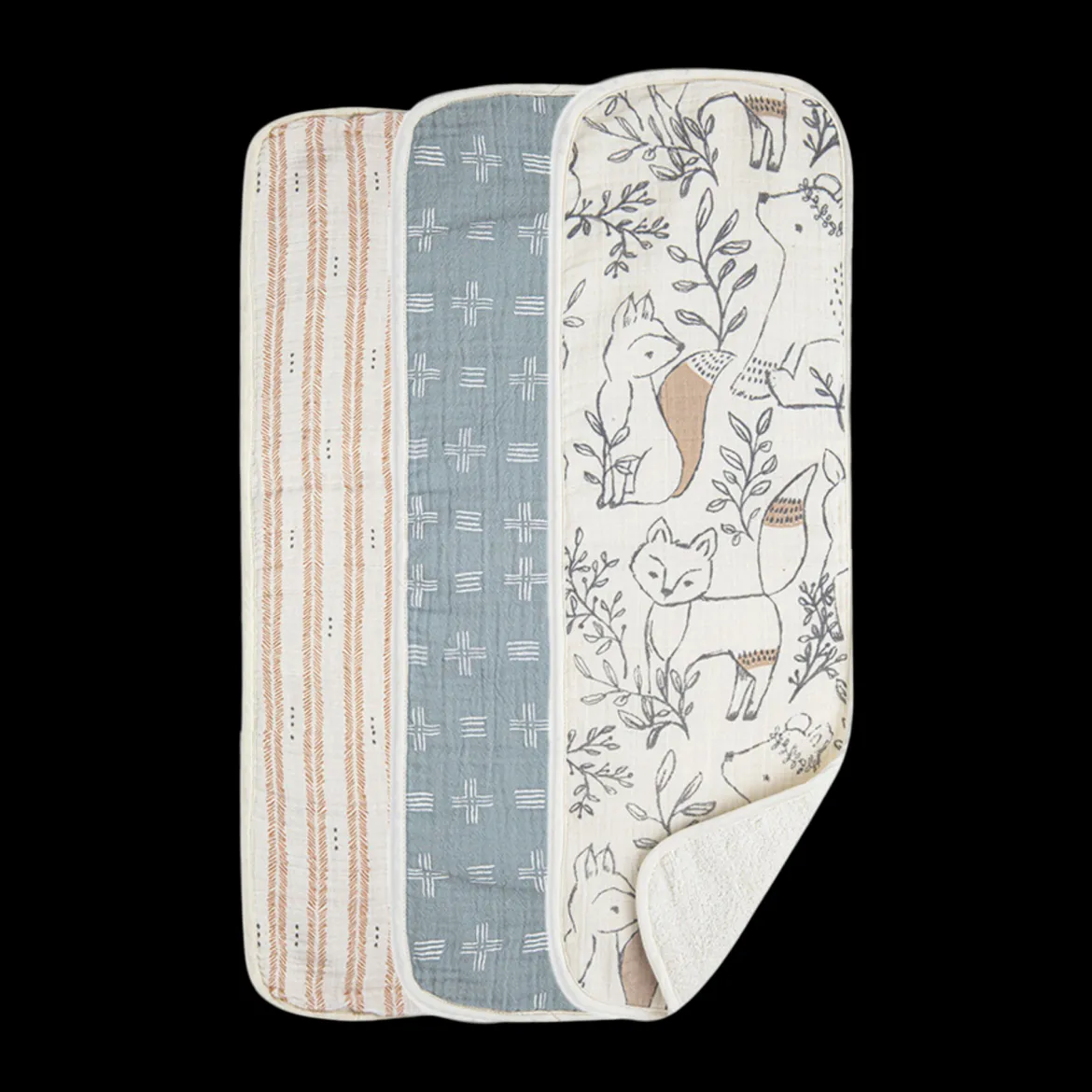 Cotton Muslin and Terry Burp Cloth Set (3 Pack)
