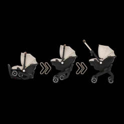 Gold Shyft DualRide Infant Car Seat Stroller Combo w Carryall Storage & Extended Canopy