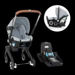Gold Shyft DualRide Infant Car Seat Stroller Combo w Carryall Storage & Extended Canopy