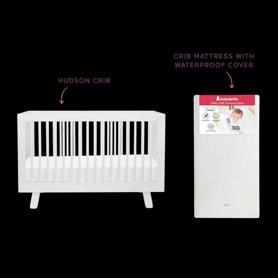 Hudson Crib & Pure Core Mattress Bundle