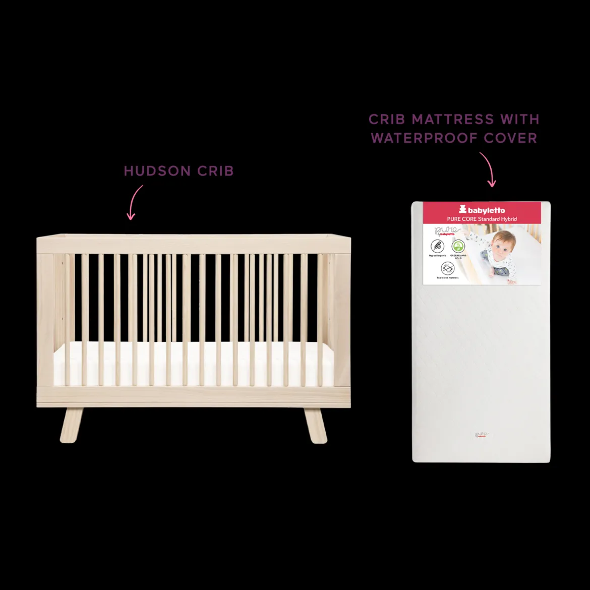 Hudson Crib & Pure Core Mattress Bundle