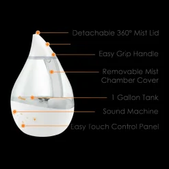 4-in-1 Cool-Mist Humidifier with Sound Machine - 1 Gallon