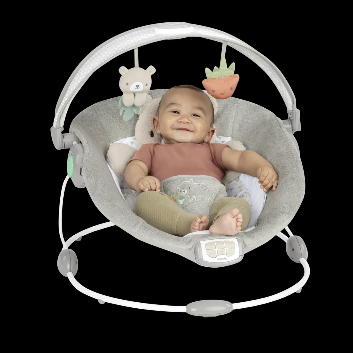InLighten Baby Bouncer Seat with Light Up Toy Bar