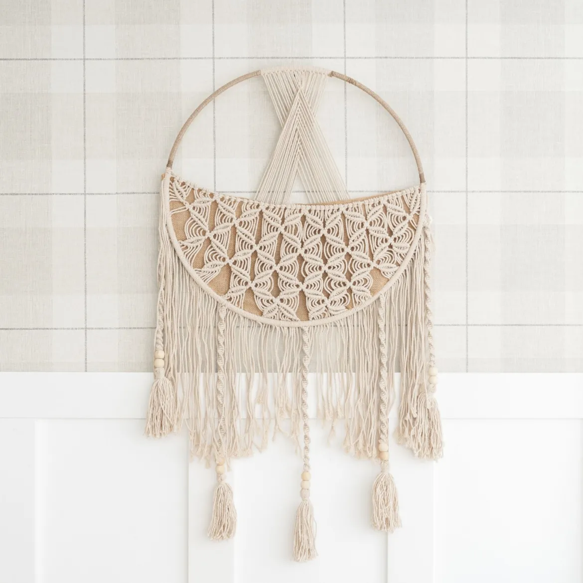 Macrame Toy Storage Basket with Tassels