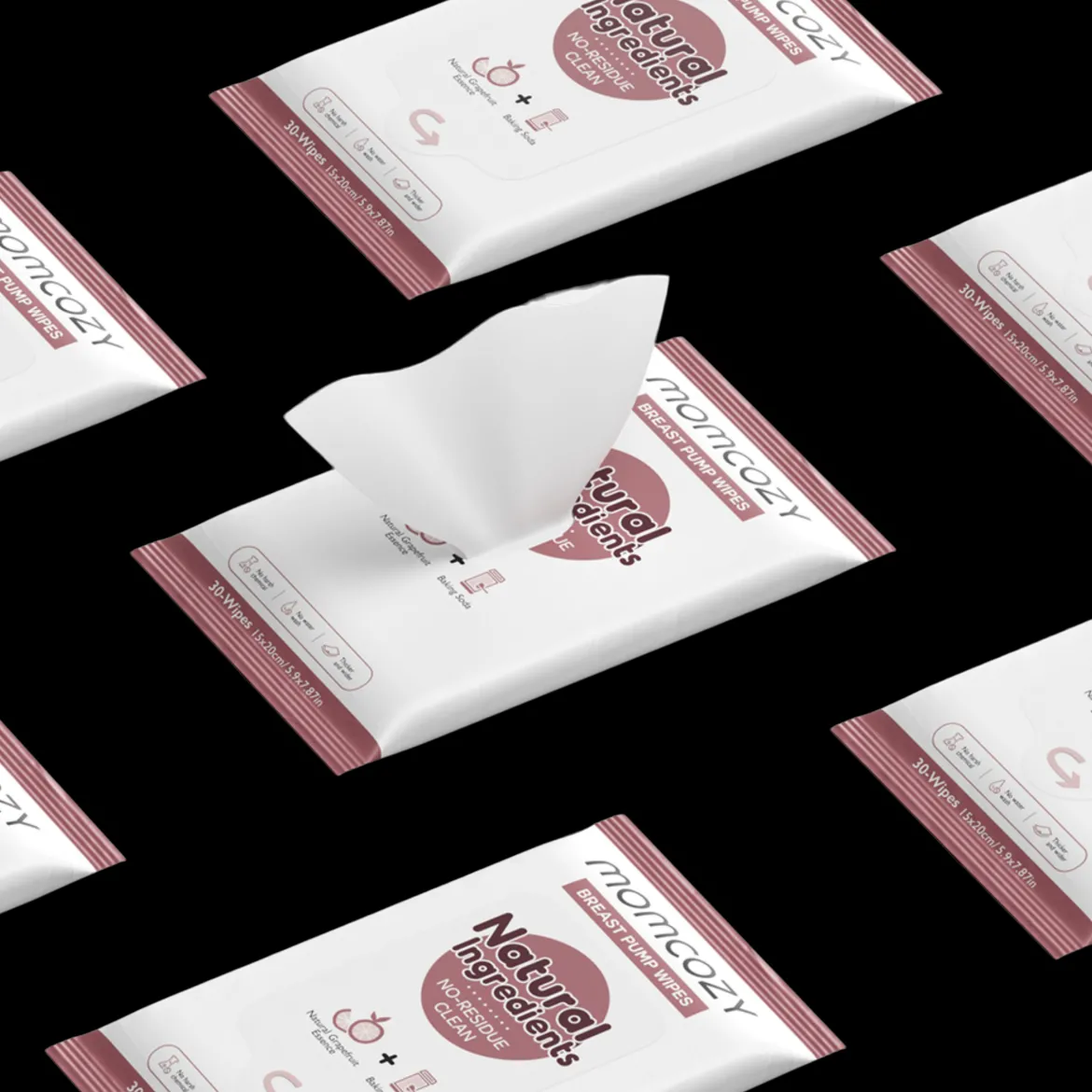 Momcozy Natural Breast Pump Wipes (3 Pack)