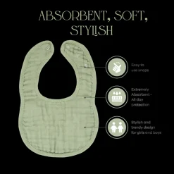 Muslin Bibs with Adjustable Snaps (8 Pack)