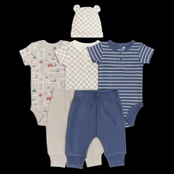Organic Cotton Bodysuit, Pant & Hat Set (6 Piece)