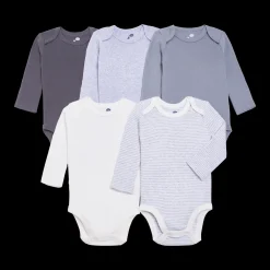 Organic Cotton Long-Sleeve Solid Bodysuits (5 Pack)