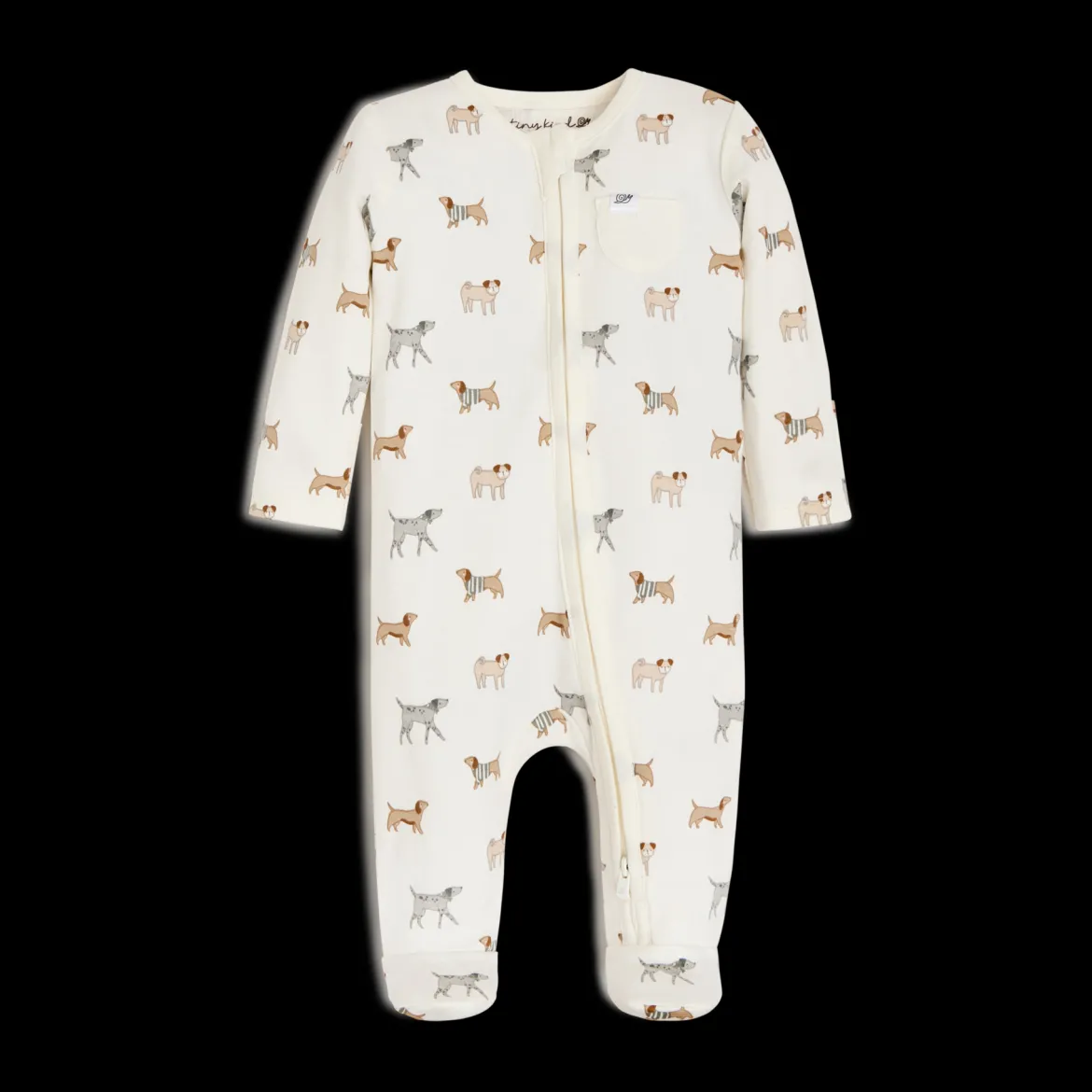 Organic Cotton Printed 2-Way Zip Footie