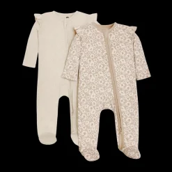 Organic Cotton Ruffle 2-Way Zip Footie (2 Pack)