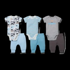 Organic Cotton Short Sleeve Bodysuit & Pant 6-Piece Gift Set