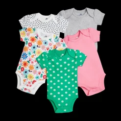 Organic Cotton Short-Sleeve Printed Bodysuit (5 Pack)