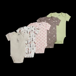 Organic Cotton Short-Sleeve Printed Bodysuit (5 Pack)