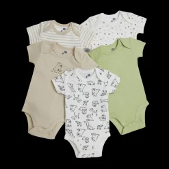 Organic Cotton Short-Sleeve Printed Bodysuit (5 Pack)