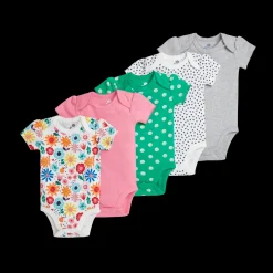 Organic Cotton Short-Sleeve Printed Bodysuit (5 Pack)