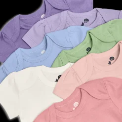 Organic Cotton Solid Short Sleeve Bodysuit (7 Pack)