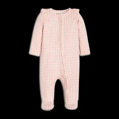 Organic Ruffle Cotton Printed 2-Way Zip Footie