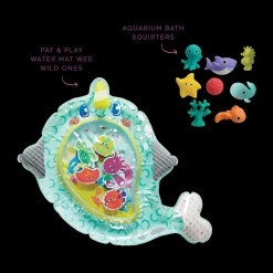 Pat & Play Water Mat Wee Wild Ones & Aquarium Bath Squirters Bath Time Bundle