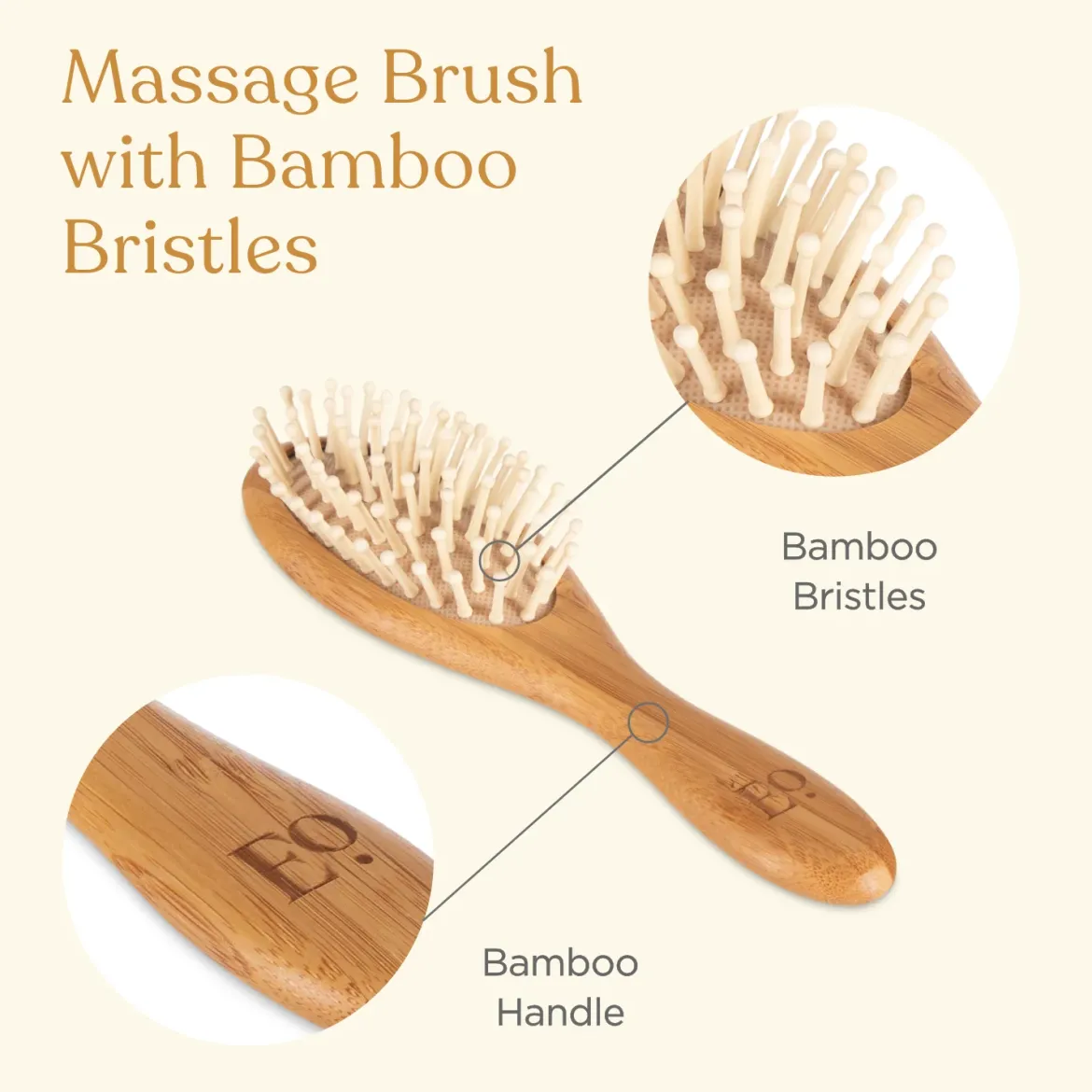 3-Piece Bamboo Brush & Comb Set