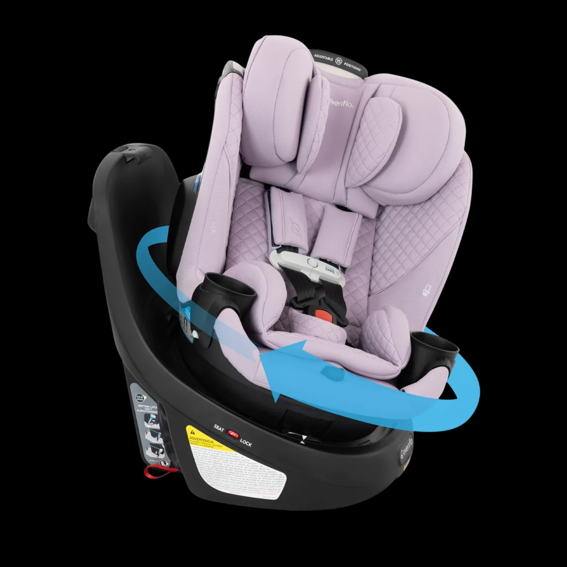 Revolve360 Slim 2-in-1 Rotational Car Seat with Green & Gentle Fabric