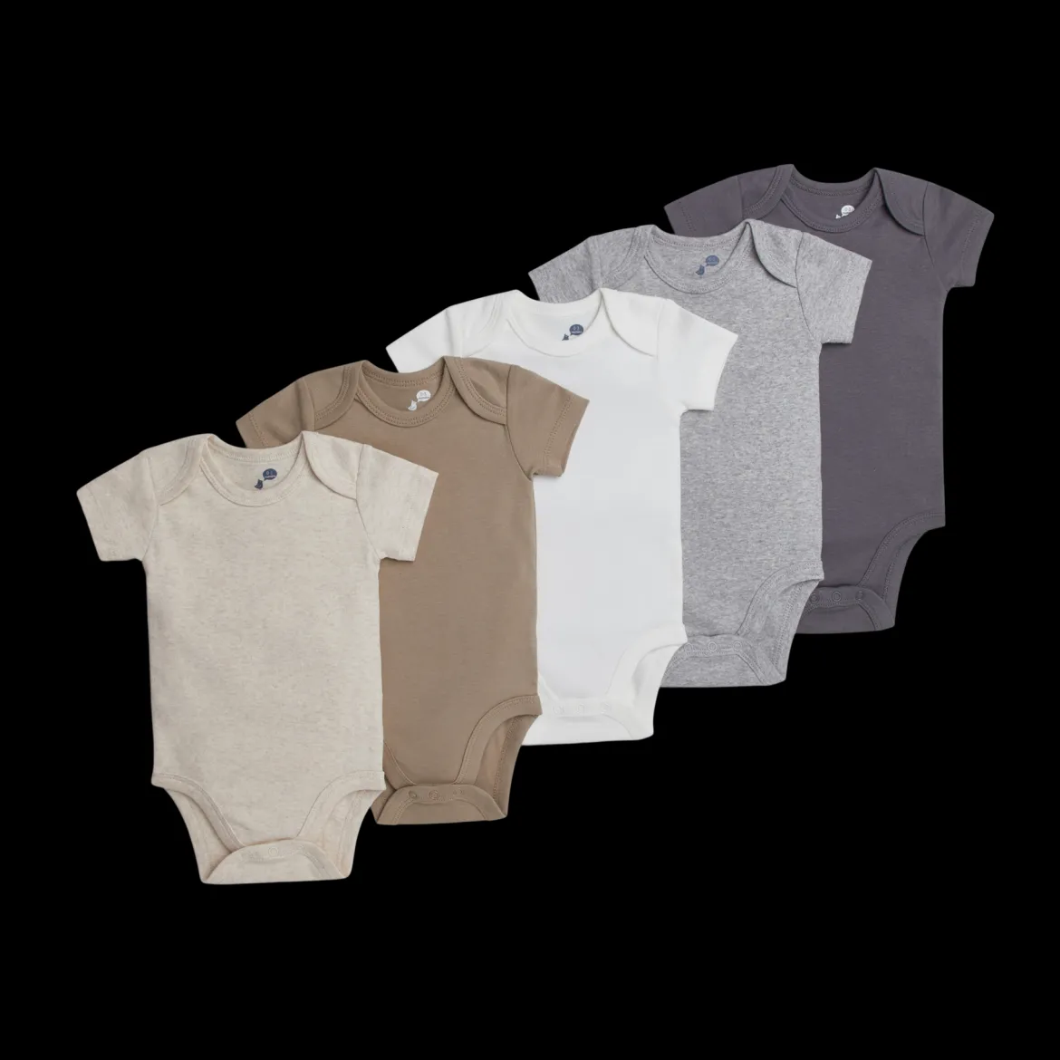 Short Sleeve Solid Organic Cotton Bodysuits (5 Pack)