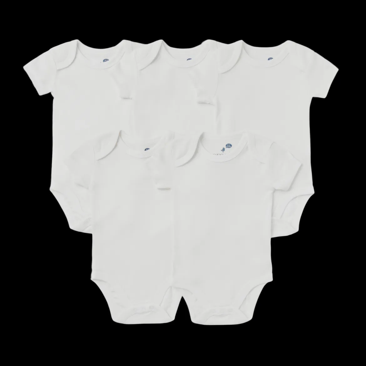 Short Sleeve Solid Organic Cotton Bodysuits (5 Pack)
