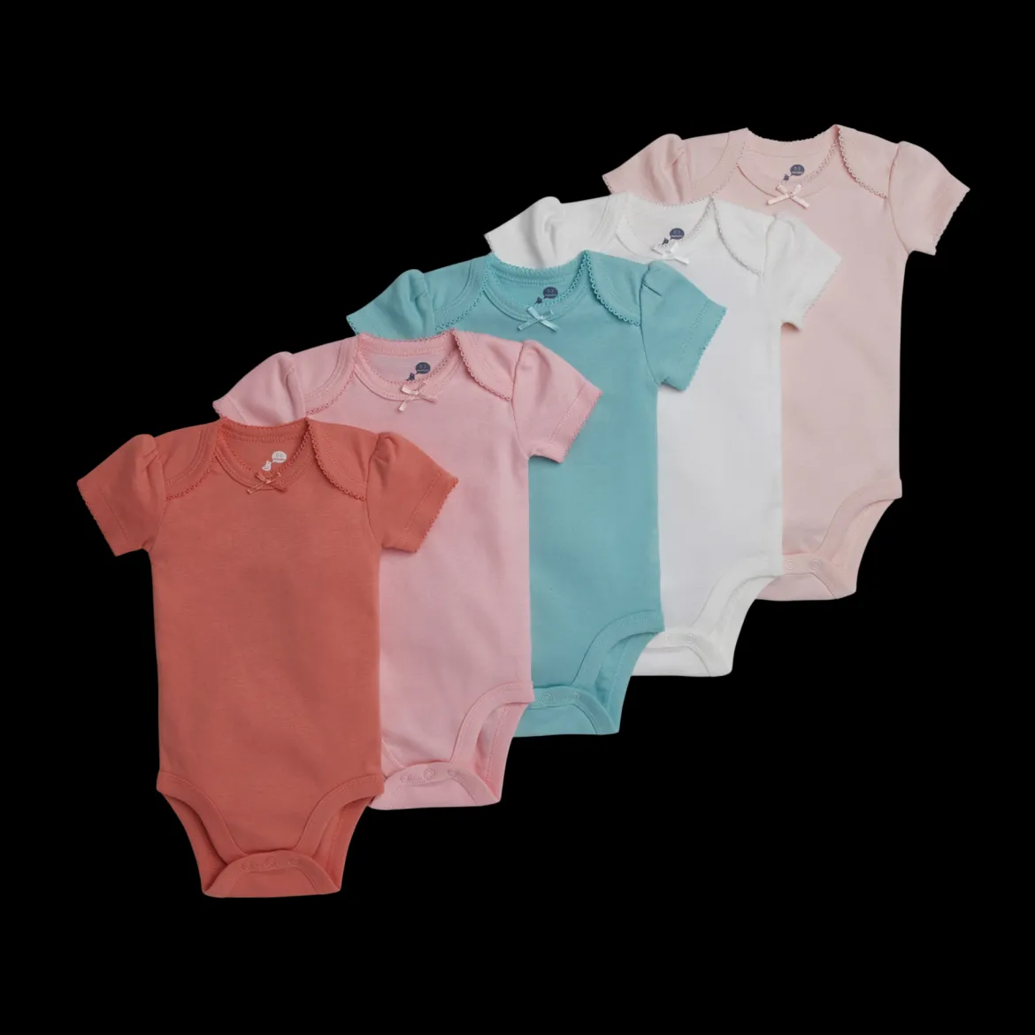 Short Sleeve Solid Organic Cotton Bodysuits (5 Pack)