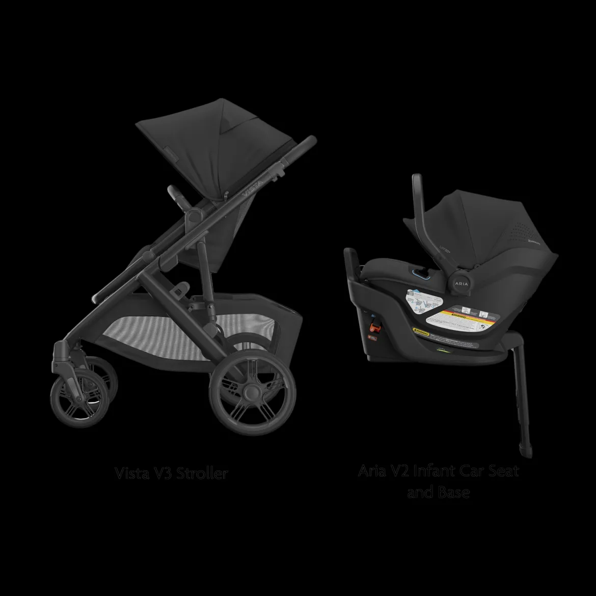 Vista V3 Stroller & Aria V2 Lightweight Infant Car Seat Travel System