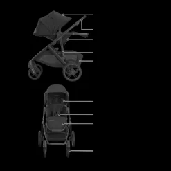 Vista V3 Stroller & Aria V2 Lightweight Infant Car Seat Travel System