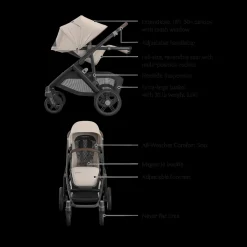 Vista V3 Stroller & Aria V2 Lightweight Infant Car Seat Travel System
