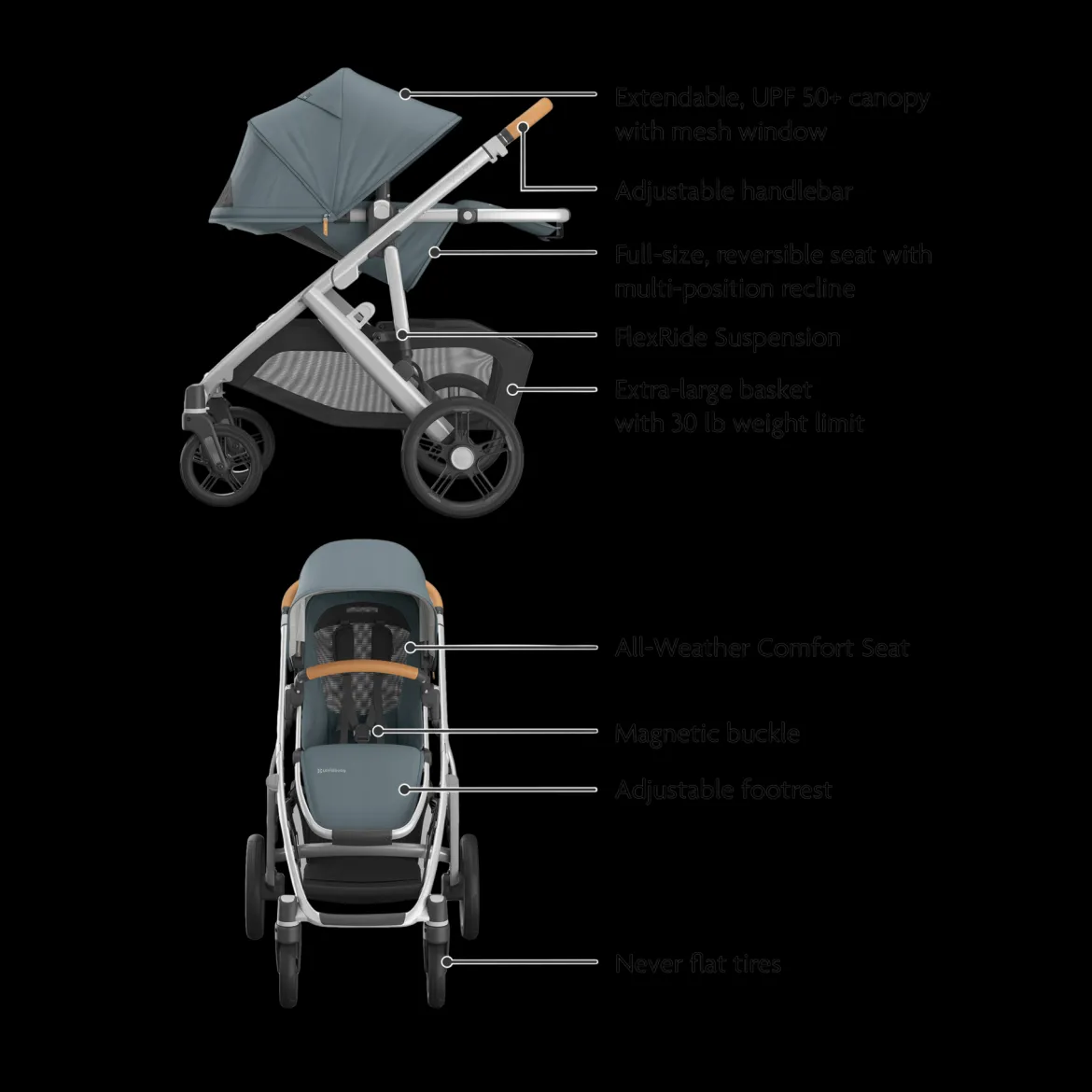 Vista V3 Stroller & Aria V2 Lightweight Infant Car Seat Travel System