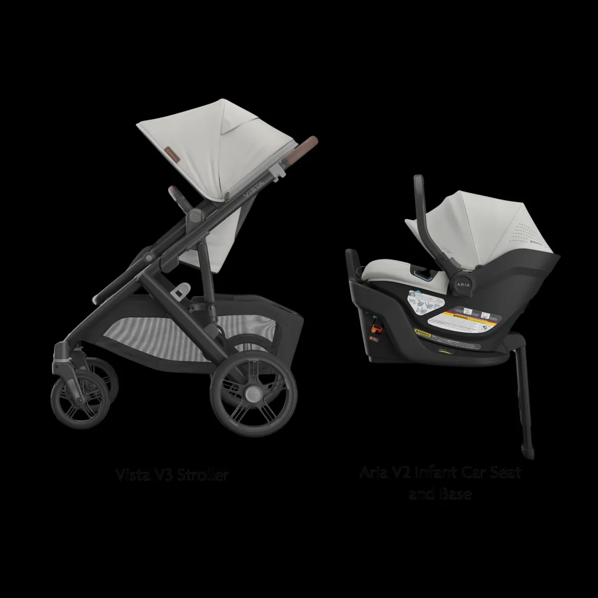 Vista V3 Stroller & Aria V2 Lightweight Infant Car Seat Travel System